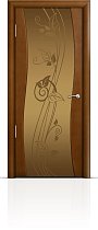 Дверь Мильяна модель Омега цвет Анегри триплекс бронзовый рисунок Нежность