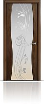 Дверь Мильяна модель Омега-1 цвет Американский орех триплекс белый рисунок Нежность