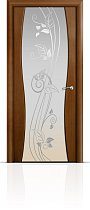 Дверь Мильяна модель Омега-1 цвет Анегри триплекс белый рисунок Нежность
