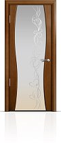 Дверь Мильяна модель Омега-1 цвет Анегри триплекс белый рисунок Фантазия