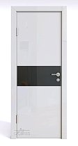 Линия Дверей Шумоизоляционная дверь 42 Дб модель 601 цвет глянец Белый стекло лакобель черный